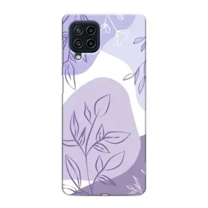 Силиконовый чехол с принтом в цветах на Samsung Galaxy M32 (Фиолетовые листья абстракция)