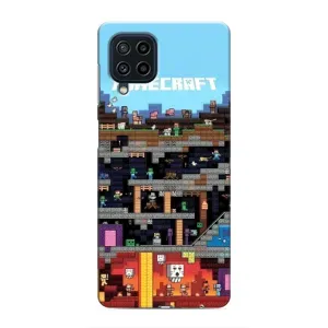 Чехол Майнкрафт на Samsung Galaxy M32 (AlphaPrint) Minecraft (фон Minecraft)