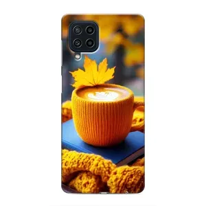 Чохол з унікальним дизайном 'Осінь з кавою' для Samsung Galaxy M32 (Кава на жовтому пледі)
