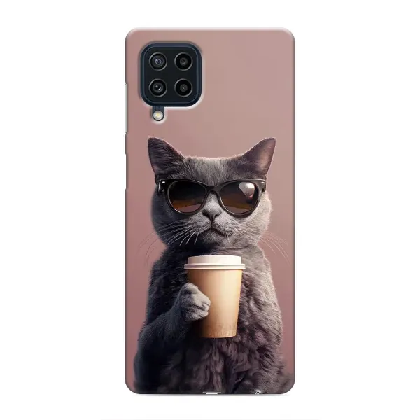 Чехол с принтом «Кот с кофе» для Samsung Galaxy M32 Чехол с принтом «Кот с кофе» для Samsung Galaxy M32