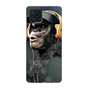 Чохол з Мавпами Samsung Galaxy M32 - (AlphaPrint) (В навушниках)