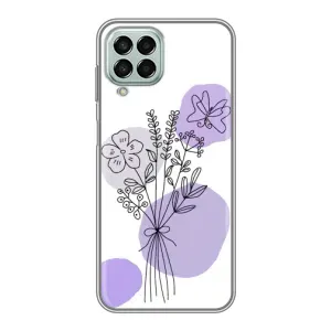 Силиконовый чехол с принтом в цветах на Samsung Galaxy M33 (5G) (M336B) (Букет фиолетовая абстракция)