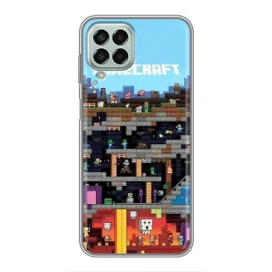 Чехол Майнкрафт на Samsung Galaxy M33 (5G) (M336B) (AlphaPrint) Minecraft (фон Minecraft)