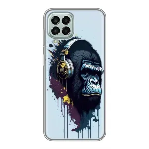 Чохол з Мавпами Samsung Galaxy M33 (5G) (M336B) - (AlphaPrint) (Горила в навушниках)