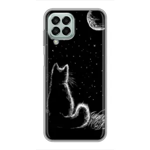 Чохол з принтом для Samsung Galaxy M33 (5G) (M336B) (AlphaPrint) Модні коти (Котик і місяць)