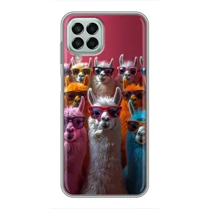 Чохол з принтом стильні тварини для Samsung Galaxy M33 (5G) (М336B) (Лами в окулярах)