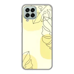 Силиконовый чехол с принтом в цветах на Samsung Galaxy M33 (5G) (M336B) (Желтая монстера арт)