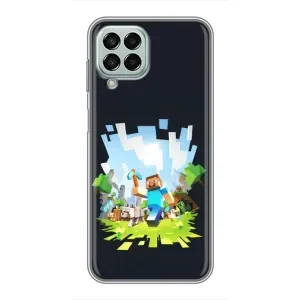 Чехол Майнкрафт на Samsung Galaxy M33 (5G) (M336B) (AlphaPrint) Minecraft (персонажи Minecraft)