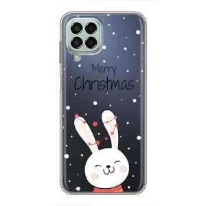 Зимні Чохли для Samsung Galaxy M33 (5G) (М336B) - прозорий фон (Різдвяний заєць)