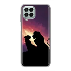 Чехол Король лев на Самсунг М33 (5G) (Силуэт Симба и Налу)