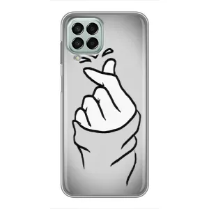 Чехол с принтом для Samsung Galaxy M33 (5G) (M336B) (AlphaPrint - Знак сердечка) (Значок Love)