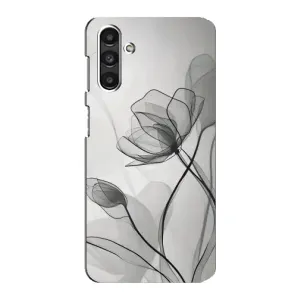 Чехол с цветочным принтом на Самсунг М34 (5G) (Черные цветы)