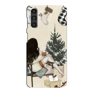 Різдвяні, Святкові Чохли для Samsung Galaxy M34 (5G) - Самсунг Ґалаксі M34 (5Джі) (Дівчина з ялинкою)