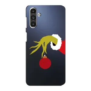 Зимні Чохли для Samsung Galaxy M34 (5G) - Самсунг Ґалаксі M34 (5Джі) - прозорий фон (Грінч з іграшкою)