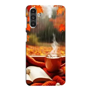 Чехол с уникальным дизайном «Осень с кофе» для Samsung Galaxy M34 (5G) (Кофе и дождь)