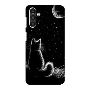 Чохол з принтом для Samsung Galaxy M34 (5G) (AlphaPrint) Модні коти (Котик і місяць)