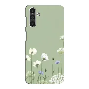 Чехол с цветочным принтом на Самсунг М34 (5G) (Цветы на зеленом)