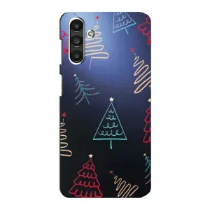 Зимні Чохли для Samsung Galaxy M34 (5G) - Самсунг Ґалаксі M34 (5Джі) - прозорий фон (Різдвяні ялинки)