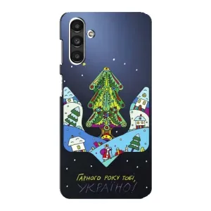 Зимні Чохли для Samsung Galaxy M34 (5G) - Самсунг Ґалаксі M34 (5Джі) - прозорий фон (Різдвяний герб)