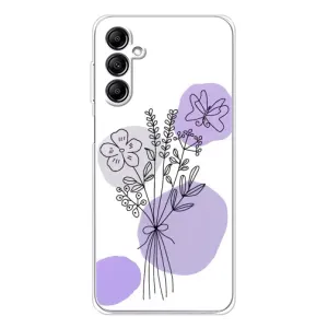 Силиконовый чехол с принтом в цветах на Samsung Galaxy M35 5G (Букет фиолетовая абстракция)