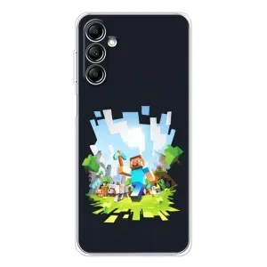 Чехол Майнкрафт на Samsung Galaxy M35 5G (AlphaPrint) Minecraft (персонажи Minecraft)