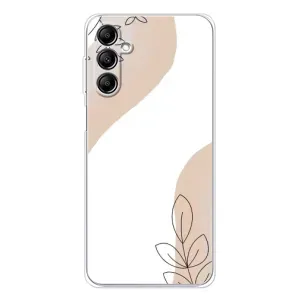 Силиконовый чехол с принтом в цветах на Samsung Galaxy M36 5G (Нюдовая веточка абстракция)
