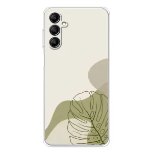 Силиконовый чехол с принтом в цветах на Samsung Galaxy M36 (Зеленая монстера дизайн)