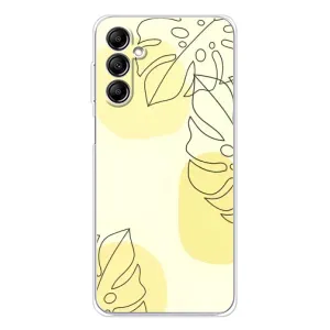 Силиконовый чехол с принтом в цветах на Samsung Galaxy M36 (Желтая монстера арт)