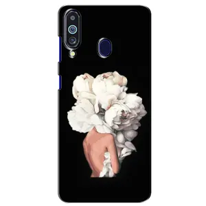 Чехлы (ART) Цветы на Samsung Galaxy M40 (VPrint) (Белые цветы)