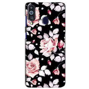 Чехлы с Цветами для Samsung Galaxy M40 (VPrint) (Цветочки на черном)