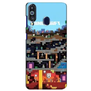 Чехол Майнкрафт на Samsung Galaxy M40 (AlphaPrint) Minecraft (фон Minecraft)