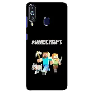 Чехол Майнкрафт на Samsung Galaxy M40 (AlphaPrint) Minecraft (герои Minecraft)