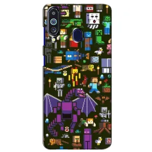 Чехол Майнкрафт на Samsung Galaxy M40 (AlphaPrint) Minecraft (Коллаж Майнкрафт)
