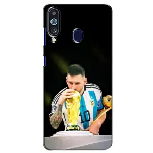Чехлы для Samsung Galaxy M40 (Leo чемпион) (AlphaPrint) (Кубок Месси)