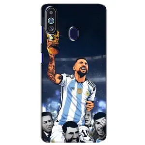 Чехлы для Samsung Galaxy M40 (Leo чемпион) (AlphaPrint) (Месси с кубком)