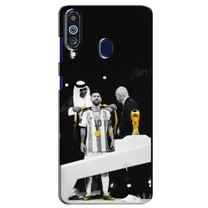 Чехлы для Samsung Galaxy M40 (Leo чемпион) (AlphaPrint) (Месси в накидке)