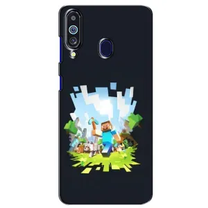 Чехол Майнкрафт на Samsung Galaxy M40 (AlphaPrint) Minecraft (персонажи Minecraft)