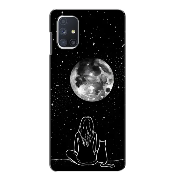 Чохол з принтом «Дівчина з котом» для Samsung Galaxy M51 Чохол з принтом «Дівчина з котом» для Samsung Galaxy M51
