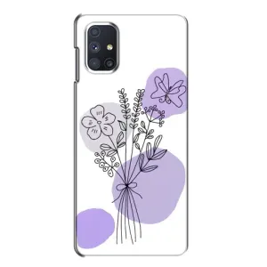 Силиконовый чехол с принтом в цветах на Samsung Galaxy M51 (Букет фиолетовая абстракция)