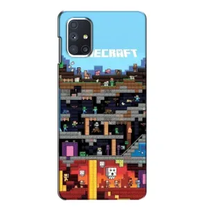 Чехол Майнкрафт на Samsung Galaxy M51 (AlphaPrint) Minecraft (фон Minecraft)