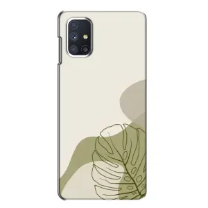 Силиконовый чехол с принтом в цветах на Samsung Galaxy M51 (Зеленая монстера дизайн)