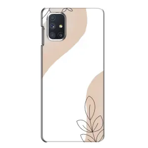 Силиконовый чехол с принтом в цветах на Samsung Galaxy M51 (Нюдовая веточка абстракция)