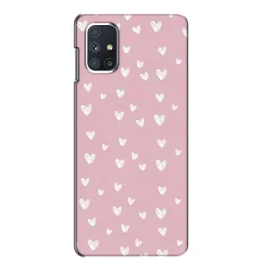 Чохол з розовим принтом для Samsung Galaxy M51 (Сердечки на рожевому)