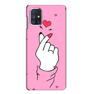 Чехол с принтом для Samsung Galaxy M51 (AlphaPrint - Знак сердечка)
