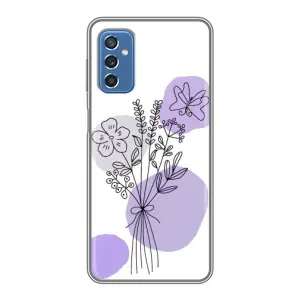 Силиконовый чехол с принтом в цветах на Samsung Galaxy M52 5G (M526) (Букет фиолетовая абстракция)