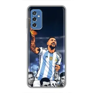 Чехлы для Samsung Galaxy M52 5G (M526) (Leo чемпион) (AlphaPrint) (Месси с кубком)