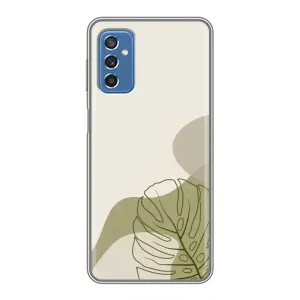 Силиконовый чехол с принтом в цветах на Samsung Galaxy M52 5G (M526) (Зеленая монстера дизайн)
