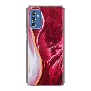 Чехол для Самсунг М52 (5G) - с принтом (Дизайнерские) (AlphaPrint) (Мрамор красный)