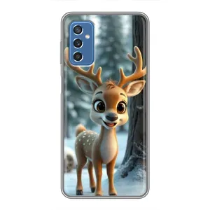 Яркий чехол для Samsung Galaxy M52 5G (M526) с Зимними Оленятами (Олененок в лесу)