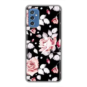 Чехлы с Цветами для Samsung Galaxy M52 (VPrint) (Цветочки на черном)